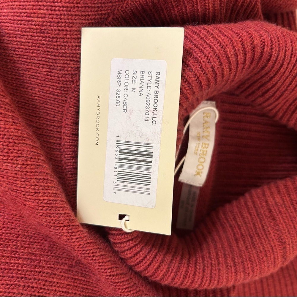 Ramy Brook Brianna Metallic Turtleneck Sweater in Cabernet Size M - Picture 6 of 7